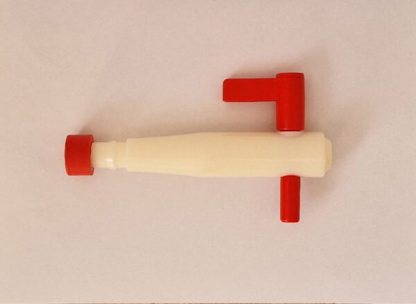Plastic tap with red stopcock, Bavarian bunghole